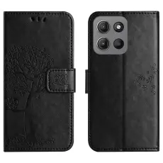  Motorola Moto G86 Power/G86 5G Fodral Tr&auml;d Tryck Svart