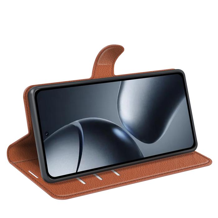 Bild 6,  Xiaomi 15T Fodral Litchi Läder Brun