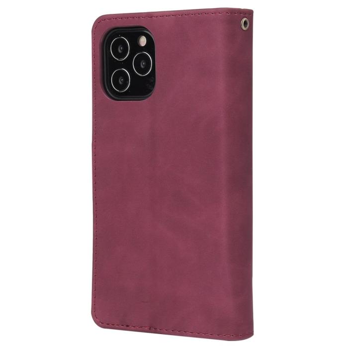 Bild 6,  iPhone 15 Fodral 6-Kort Multifunktionell Vinröd