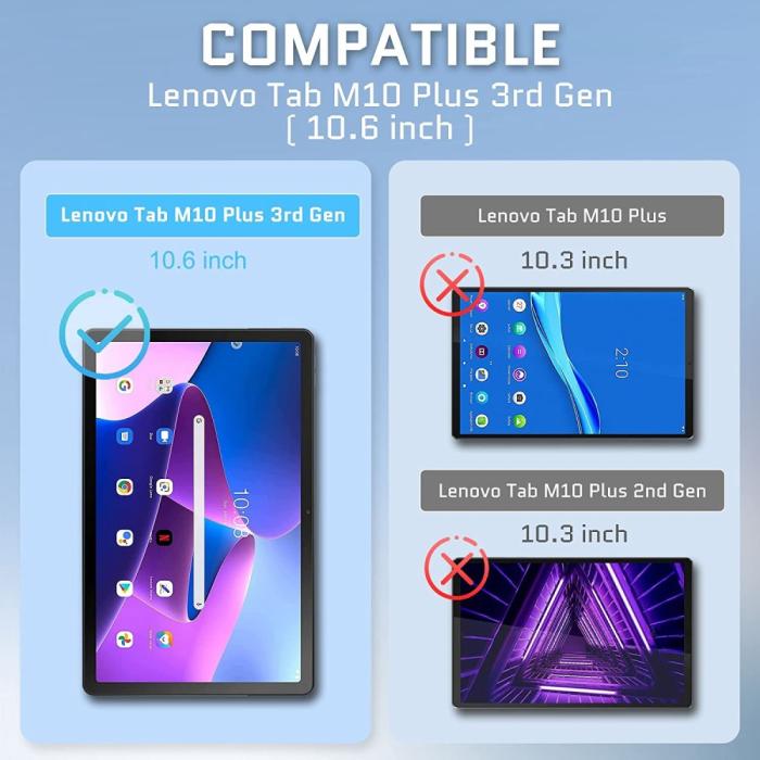 Bild 2,  Lenovo Tab M10 Plus Gen 3 2-PACK Skärmskydd Härdat Glas