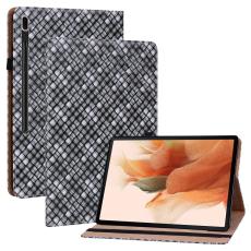  Samsung Galaxy Tab S7 Plus / Tab S8 Plus Fodral V&auml;vd Textur Svart