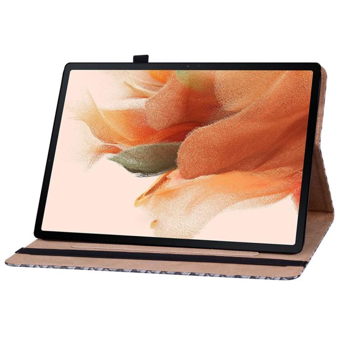 Bild 4,  Samsung Galaxy Tab S7 Plus / Tab S8 Plus Fodral Vävd Textur Svart