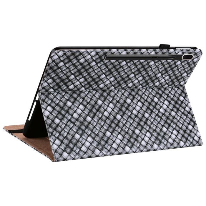 Bild 5,  Samsung Galaxy Tab S7 Plus / Tab S8 Plus Fodral Vävd Textur Svart