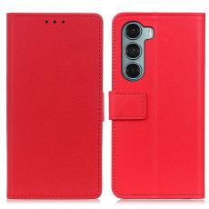  Motorola Moto G200 Fodral Solid L&auml;der R&ouml;d