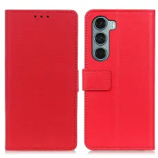  Motorola Moto G200 Fodral Solid L&auml;der R&ouml;d