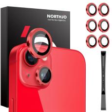 NORTHJO NORTHJO iPhone 15/15 Plus/14/14 Plus Linsskydd 3-PACK R&ouml;d