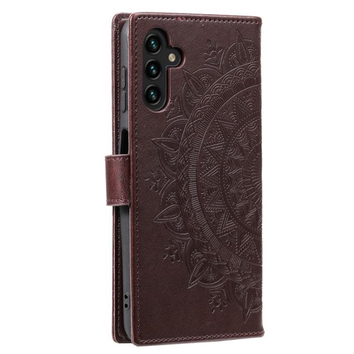 Bild 5,  Samsung Galaxy S24 Fodral Mandala Läder Brun