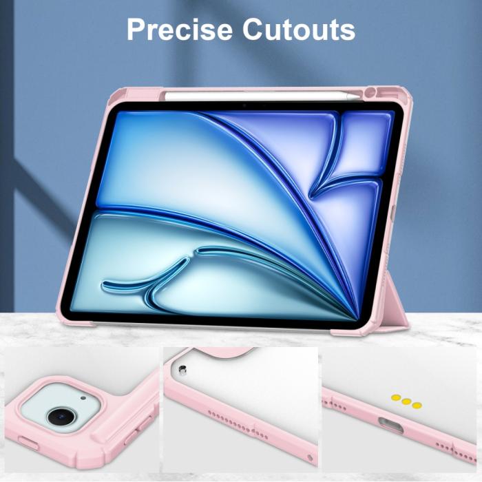 Bild 5,  iPad Air 13 2026-2024 Fodral Hybrid Med Pennhållare Rosa