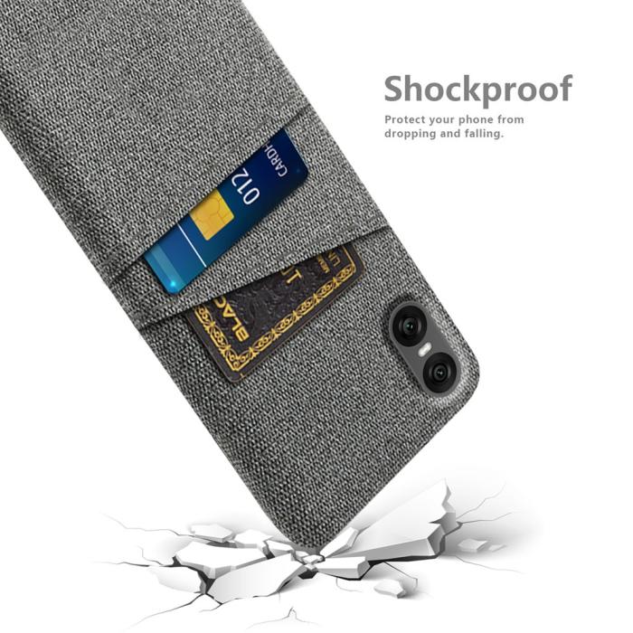 Bild 4,  Sony Xperia 10 VII Skal Med Kortfack Tygbelagt Grå