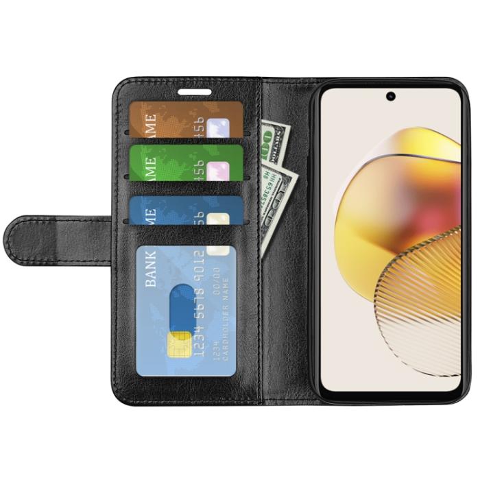Bild 4,  Motorola Moto G73 5G Fodral Crazy Horse Läder Svart