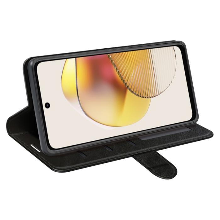 Bild 5,  Motorola Moto G73 5G Fodral Crazy Horse Läder Svart