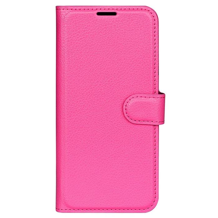 Bild 5,  Samsung Galaxy S23 Ultra Fodral Litchi Läder Rosa