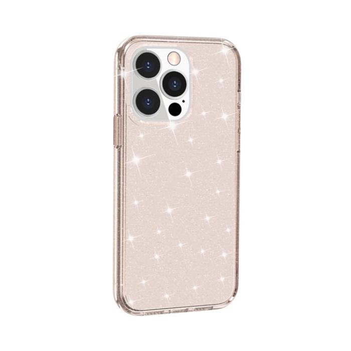 Bild 2,  iPhone 14 Pro Max Skal Shockproof Glitter TPU Roséguld