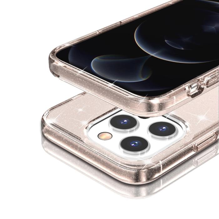 Bild 5,  iPhone 14 Pro Max Skal Shockproof Glitter TPU Roséguld