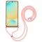  Samsung Galaxy S25 Skal TPU Med Mobilsnöre Rosa