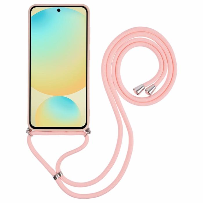 Bild 2,  Samsung Galaxy S25 Skal TPU Med Mobilsnöre Rosa
