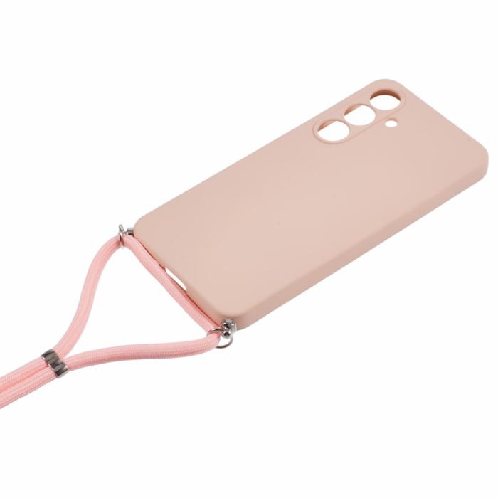 Bild 3,  Samsung Galaxy S25 Skal TPU Med Mobilsnöre Rosa