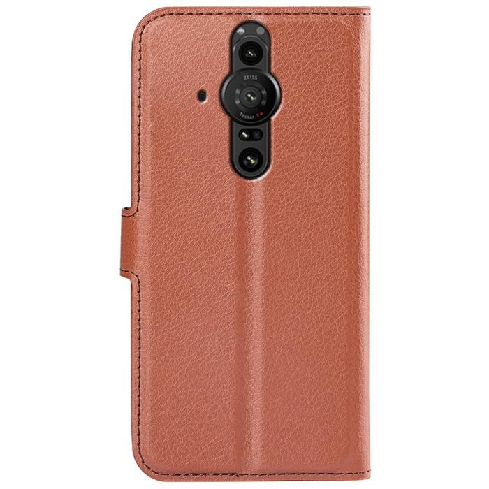Bild 3,  Sony Xperia Pro-I Fodral Litchi Textur Brun