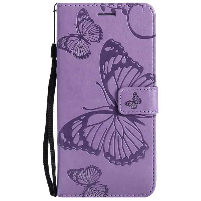 Bild 2,  Samsung Galaxy S21 - Butterfly Läder Fodral - Lila