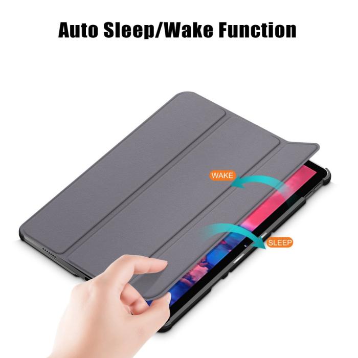 Bild 3,  Lenovo Tab P11 / P11 Plus - Tri-Fold Läder Fodral - Grå