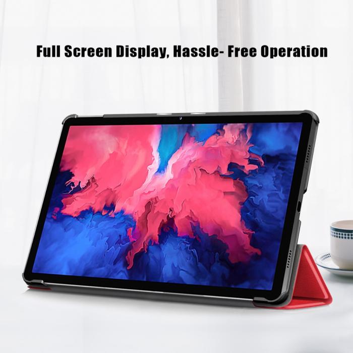Bild 5,  Lenovo Tab P11 / P11 Plus - Tri-Fold Läder Fodral - Röd