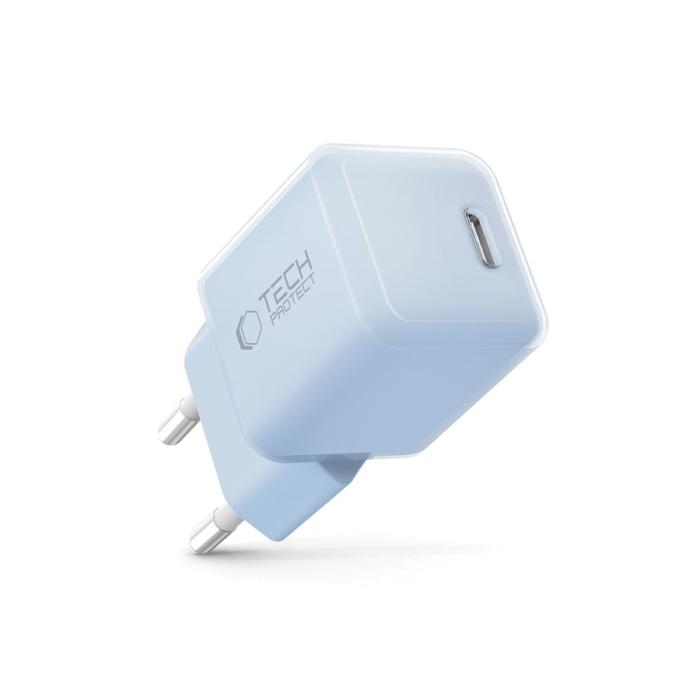 Bild 2, Tech-Protect Tech-Protect 25W PD USB-C Väggladdare Baby Blue
