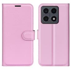  Xiaomi 15T Fodral Litchi L&auml;der Ljus Rosa