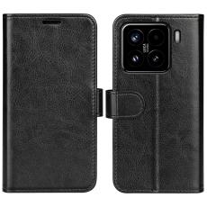  Xiaomi 15 Fodral Crazy Horse L&auml;der Svart