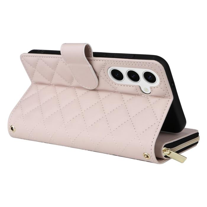 Bild 5,  Samsung Galaxy S25 Fodral Rhombus Läder Beige