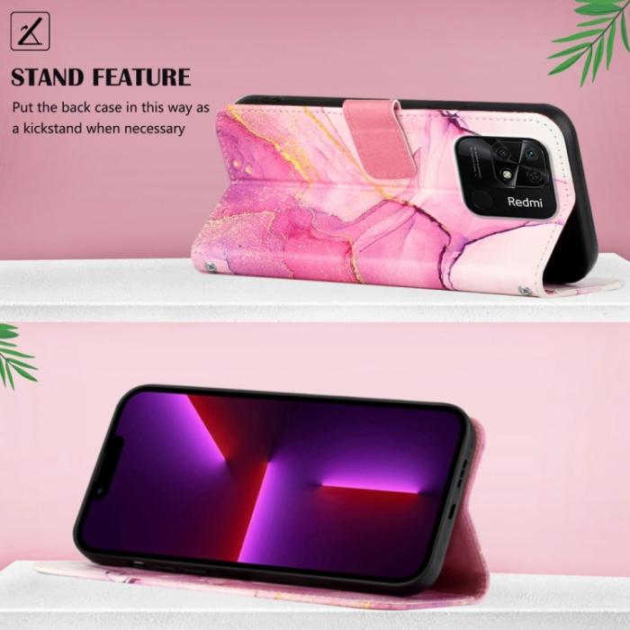Bild 3,  Xiaomi Redmi 10C Fodral Marmor Rosa/Guld