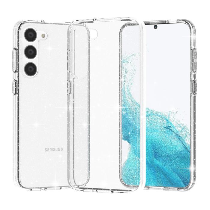 Bild 2,  Samsung Galaxy S23 Plus Skal Glitter Hybrid Transparent