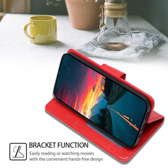 Bild 3,  Samsung Galaxy S23 Plus Fodral Läder Röd