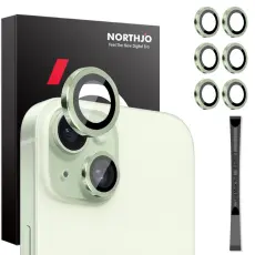 NORTHJO NORTHJO iPhone 15/15 Plus/14/14 Plus Linsskydd 3-PACK Gr&ouml;n