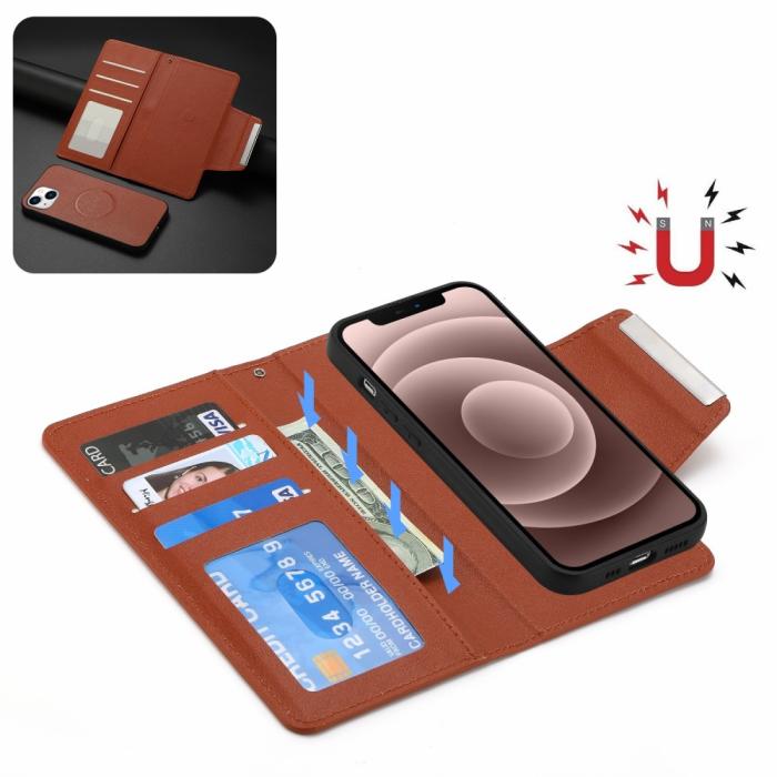Bild 2,  iPhone 15 Plus 2in1 Magnet Fodral Brun