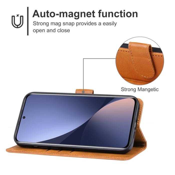 Bild 4,  Xiaomi 13 5G Fodral Solid Läder Brun