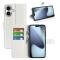 iPhone 17 Fodral Litchi Läder Vit