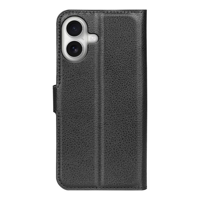 Bild 6,  iPhone 17 Fodral Litchi Läder Svart