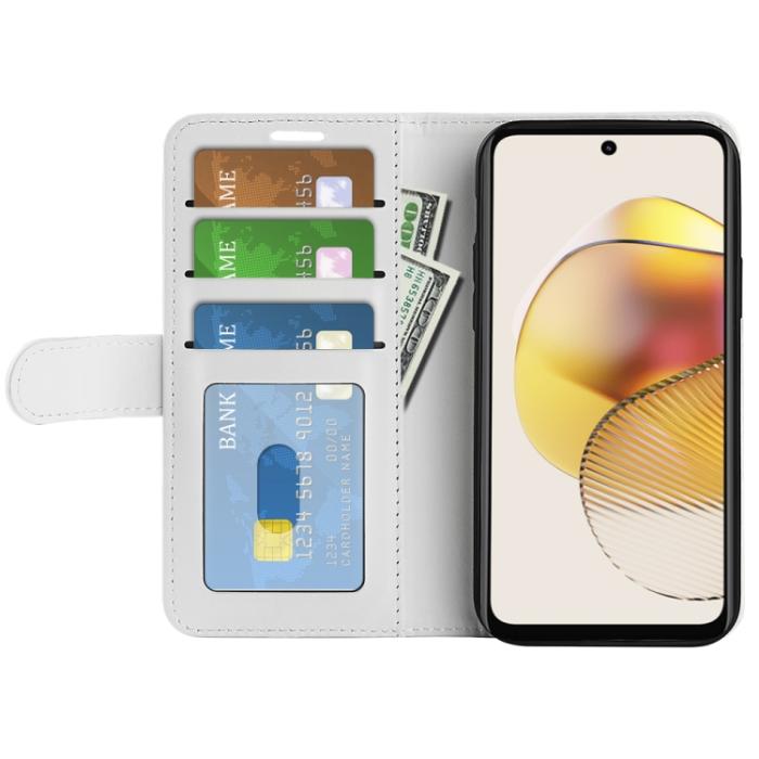 Bild 4,  Motorola Moto G73 5G Fodral Crazy Horse Läder Vit