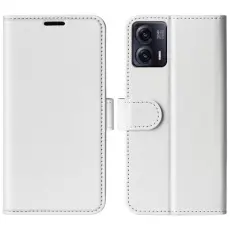 Motorola Moto G73 5G Fodral Crazy Horse L&auml;der Vit