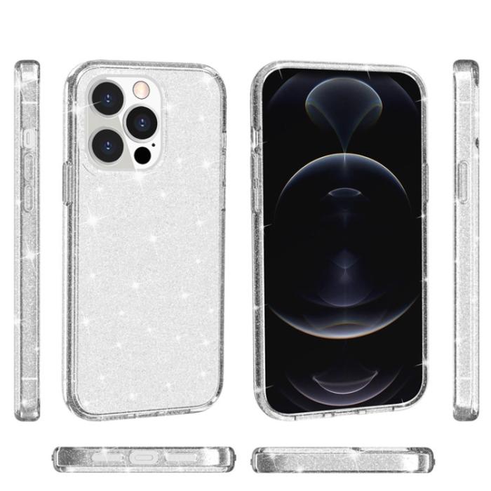 Bild 3,  iPhone 14 Pro Max Skal Shockproof Glitter TPU Transparent