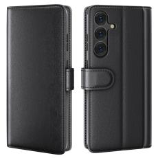  Samsung Galaxy S25 Plus Fodral Premium &Auml;kta L&auml;der Svart
