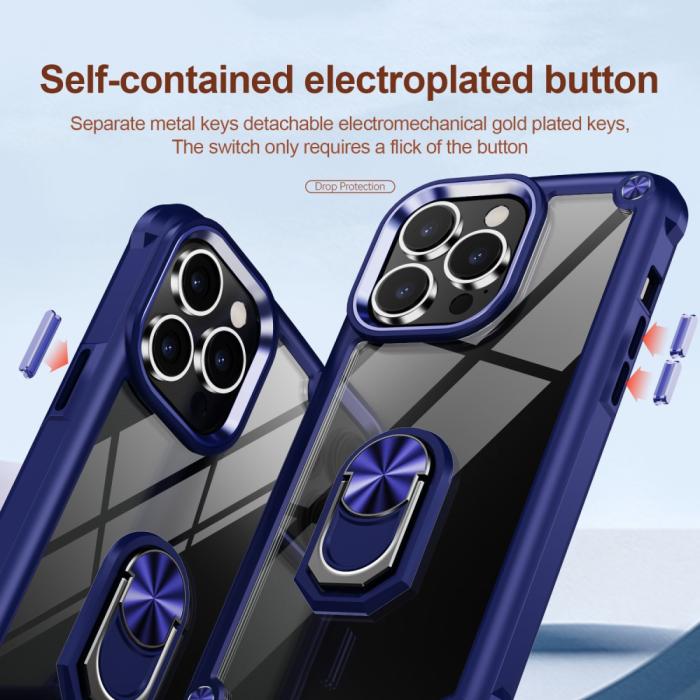 Bild 3,  iPhone 15 Pro Skal Ring Shockproof Hybrid Blå