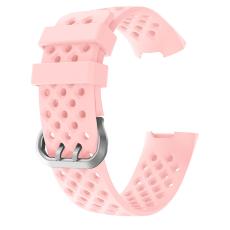  Silikon Armband Ih&aring;ligt Fitbit Charge 3 / 4 Ljus Rosa