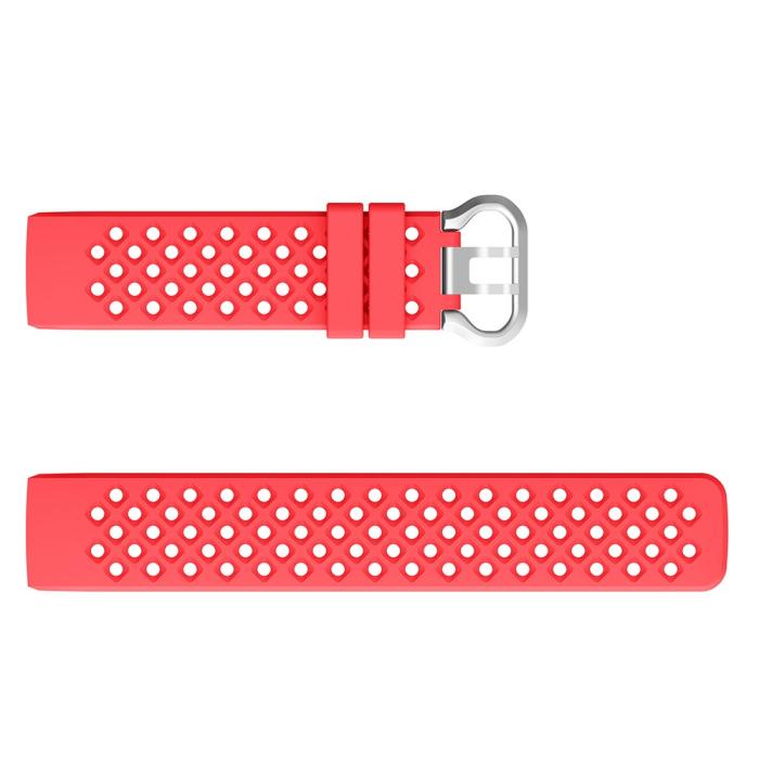 Bild 3,  Silikon Armband Ihåligt Fitbit Charge 3 / 4 Röd
