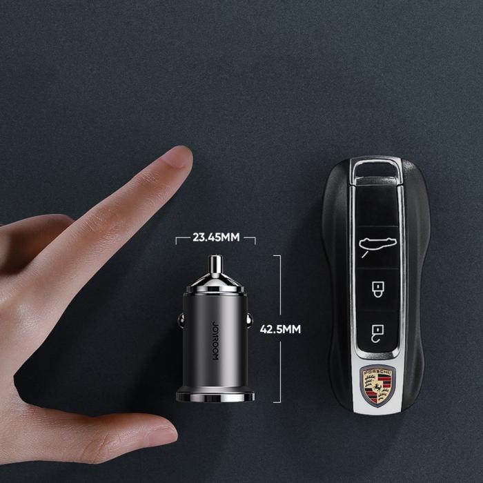 Bild 4, JOYROOM Joyroom Mini 45W 5A PD QC USB-C / USB Billaddare - Grå