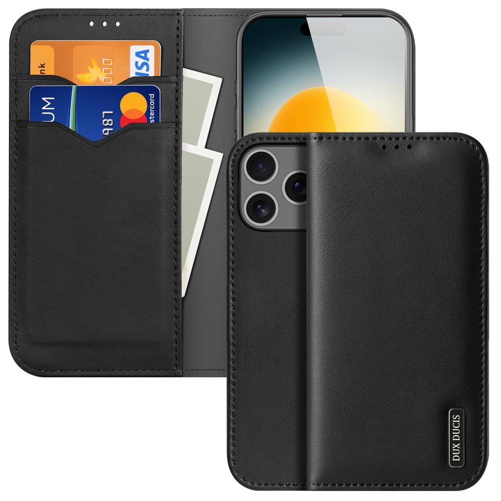 DUX DUCIS DUX DUCIS iPhone 17 Pro Fodral HIVO Äkta Läder Svart