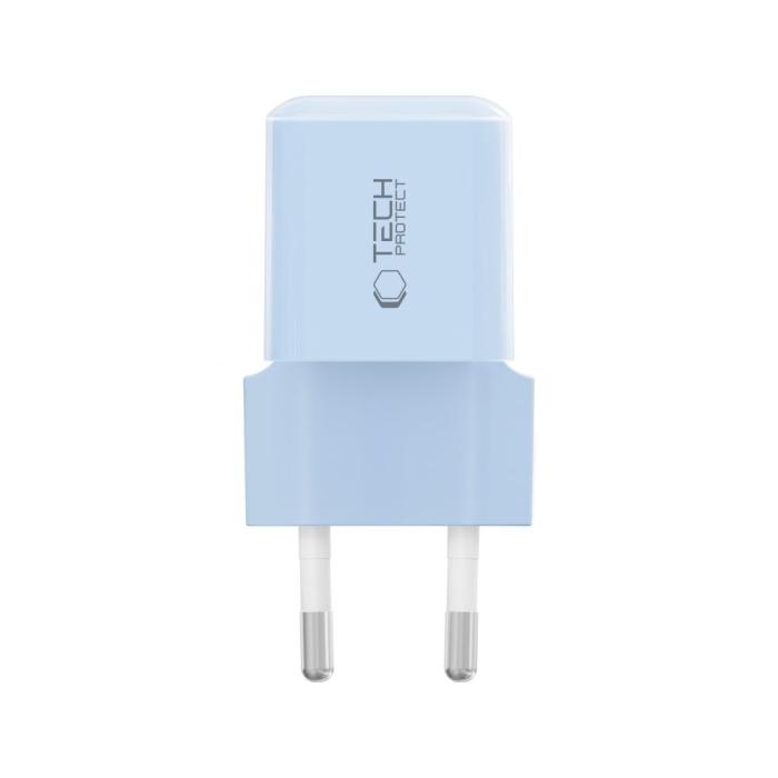 Bild 3, Tech-Protect Tech-Protect 25W PD USB-C Väggladdare Baby Blue