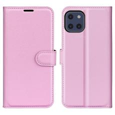  Samsung Galaxy A03 Fodral Litchi L&auml;der Ljus Rosa