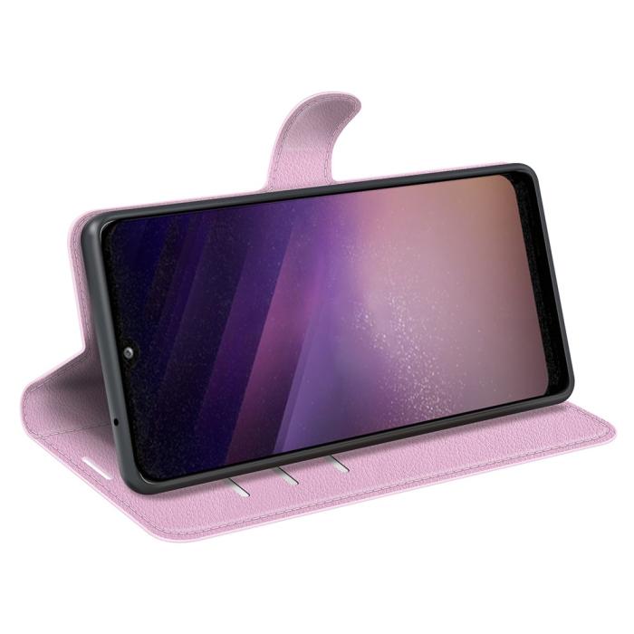 Bild 5,  Samsung Galaxy A03 Fodral Litchi Läder Ljus Rosa