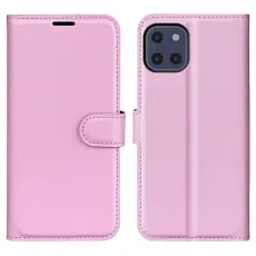  Samsung Galaxy A03 Fodral Litchi L&auml;der Ljus Rosa